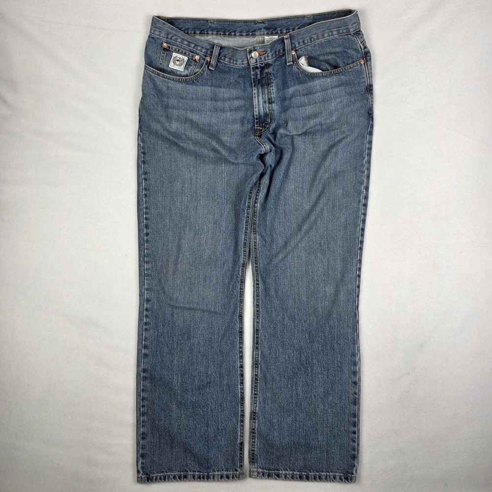 Cinch Straight Jeans Mens 40x32 Blue White Label 003 Rigid Medium Stone Relaxed